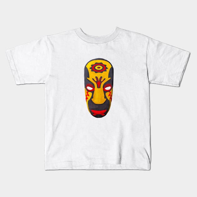 Watercolor tribal mask Kids T-Shirt by lirch